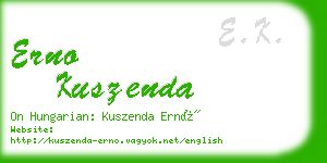 erno kuszenda business card